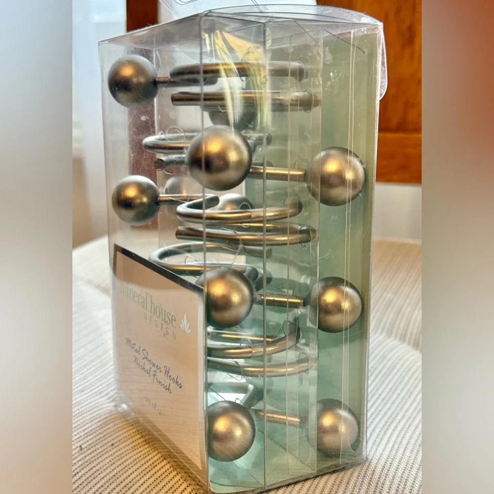 Mineral House Design 12 Metal Shower Hooks NEW in Box